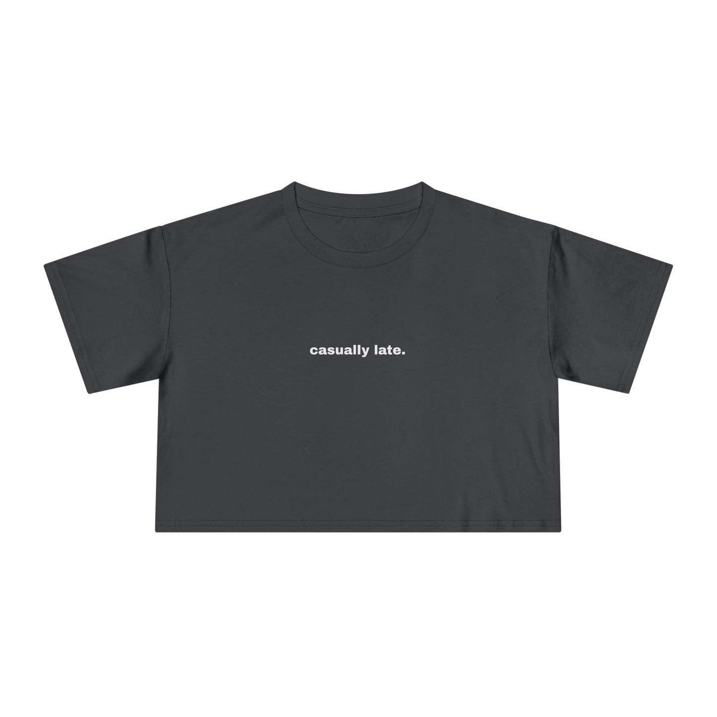 House Music Made Me Late Crop Tee