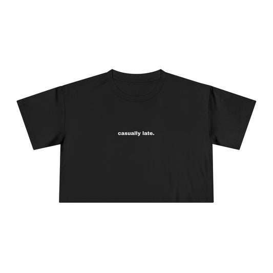 House Music Made Me Late Crop Tee