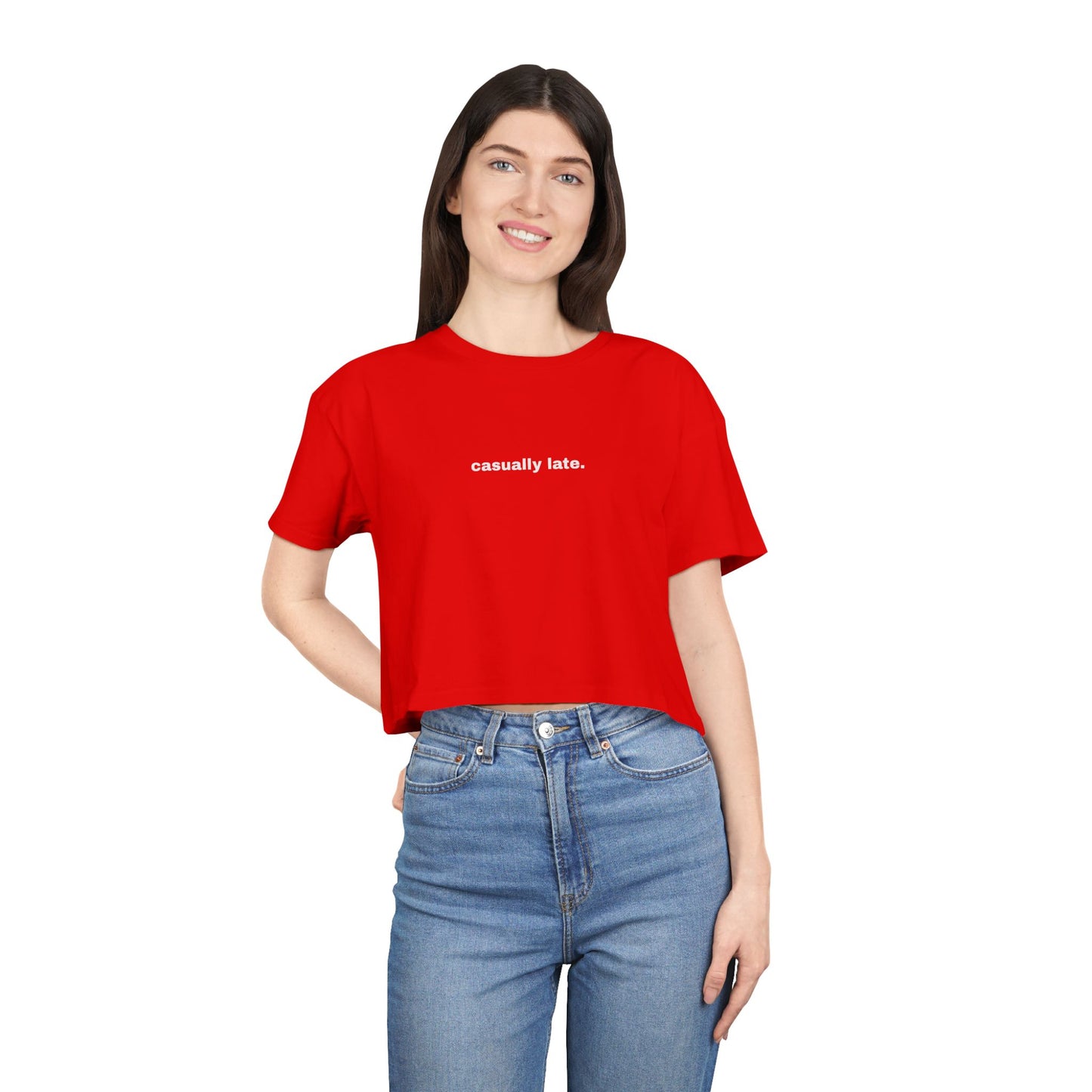 House Music Made Me Late Crop Tee