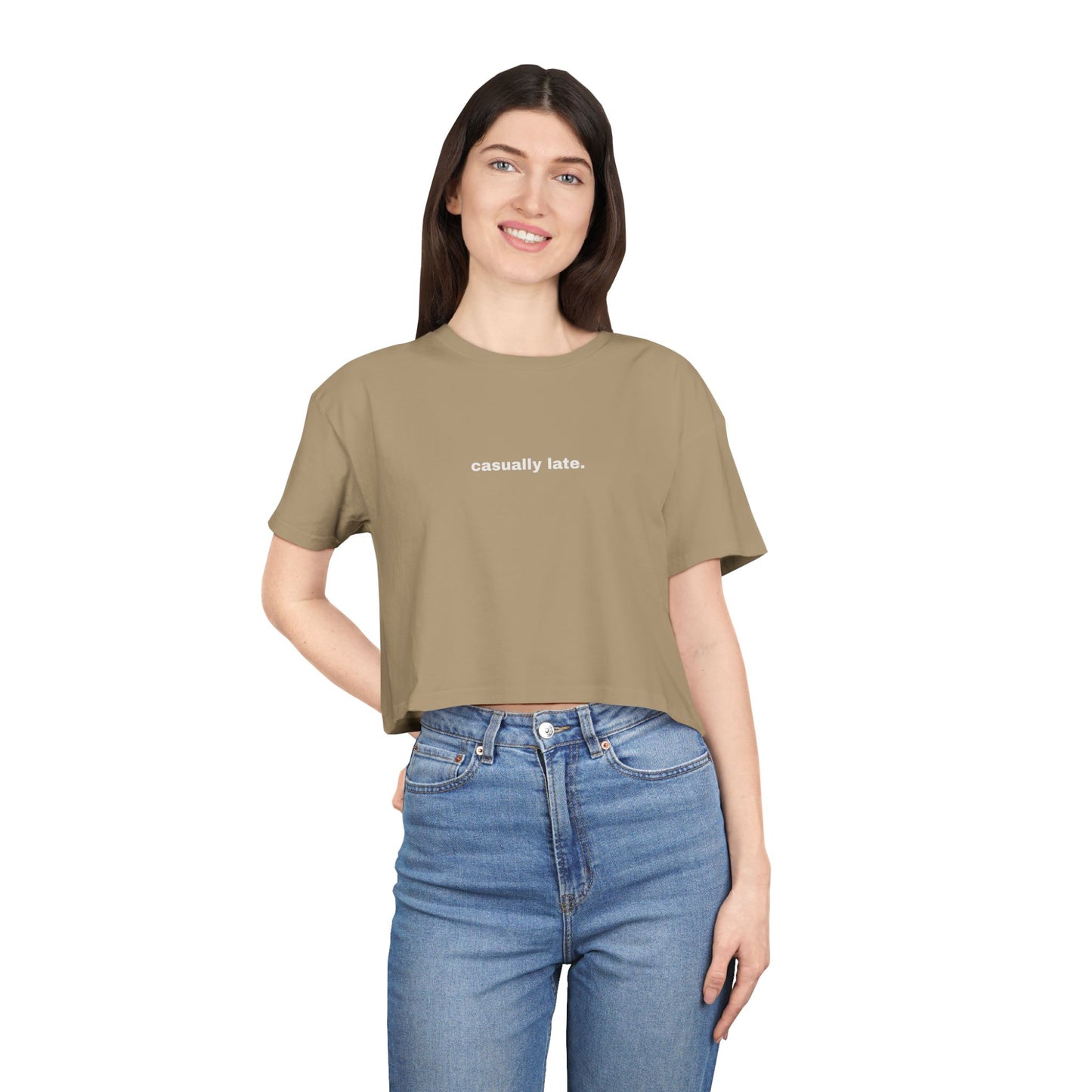 House Music Made Me Late Crop Tee