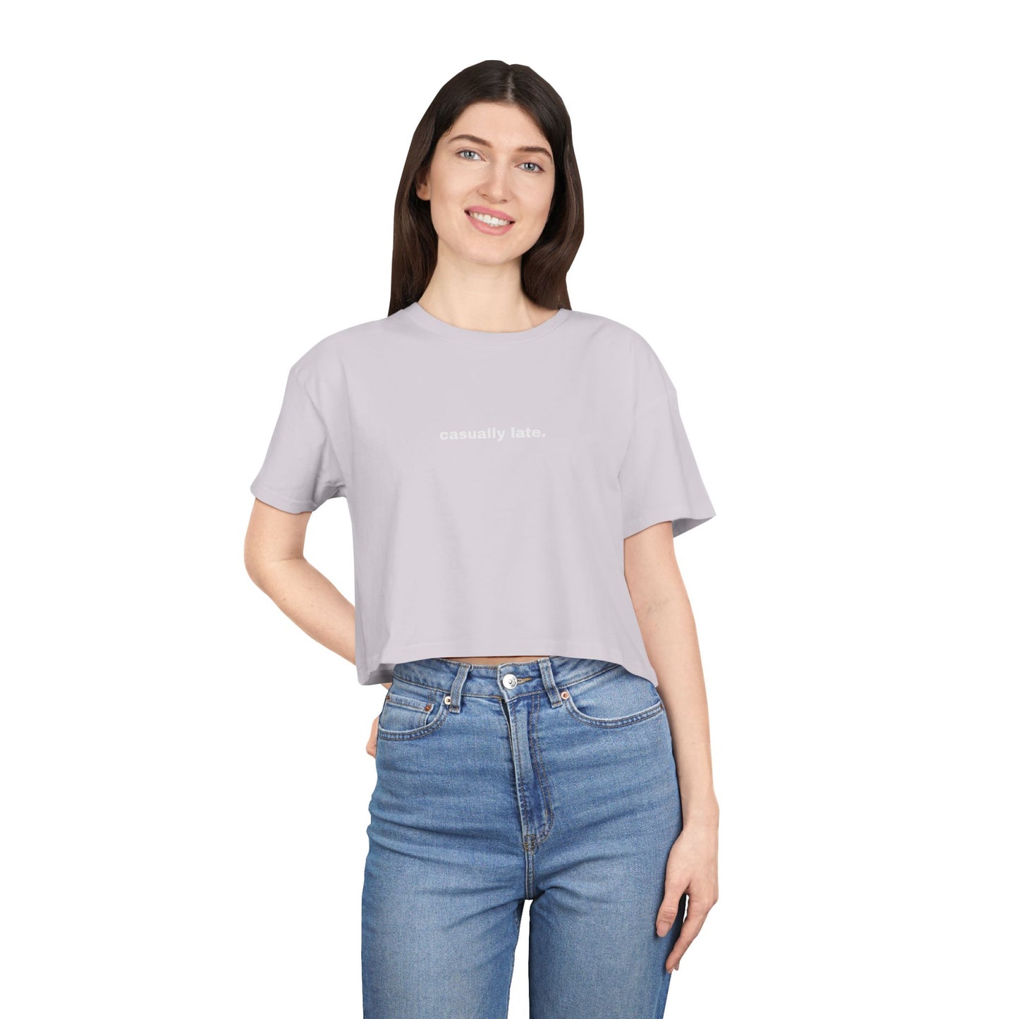 House Music Made Me Late Crop Tee