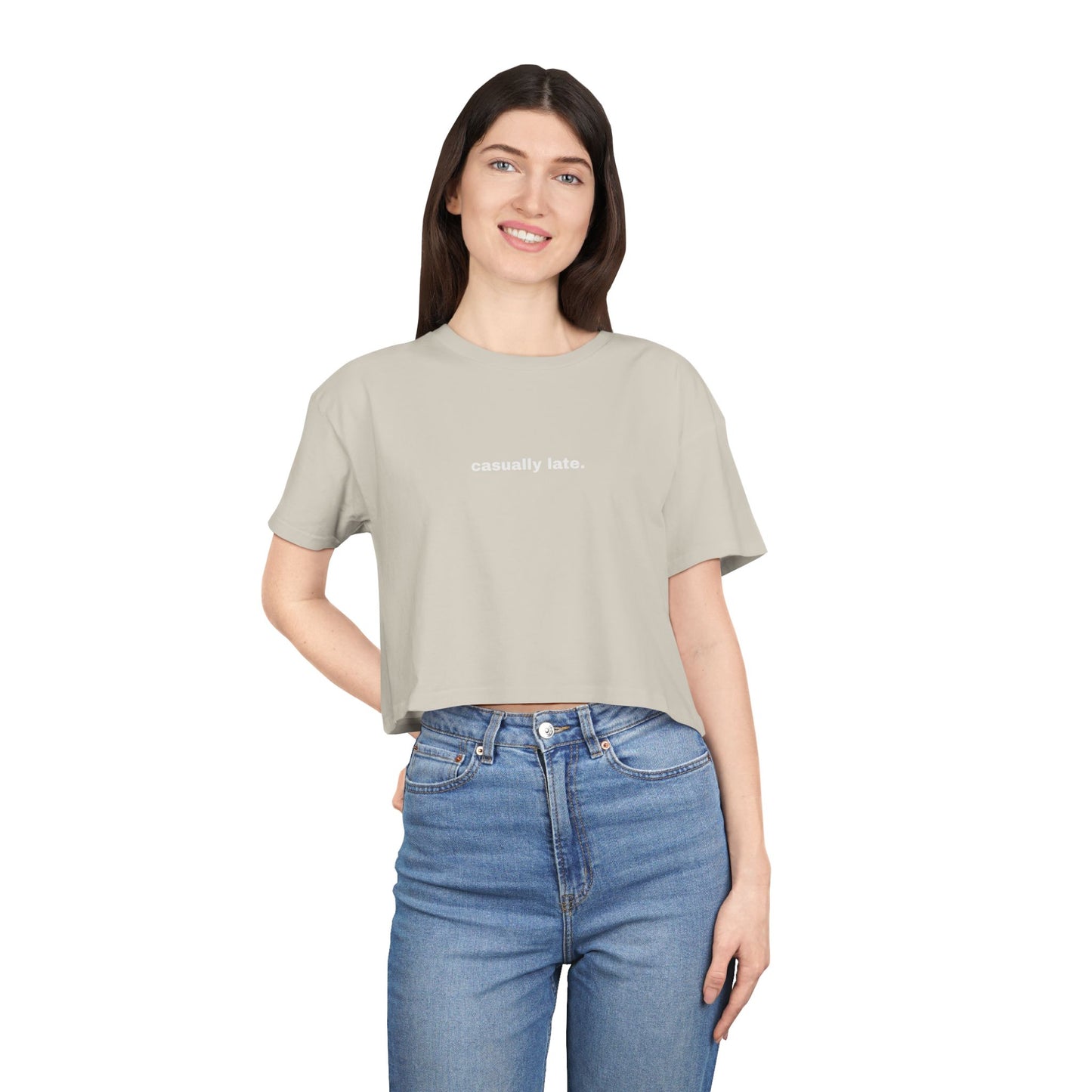 House Music Made Me Late Crop Tee